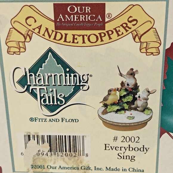 Fitz and Floyd Charming Tails Candletoppers #2002 Everybody Sing w/ Original Box - Picture 13 of 13